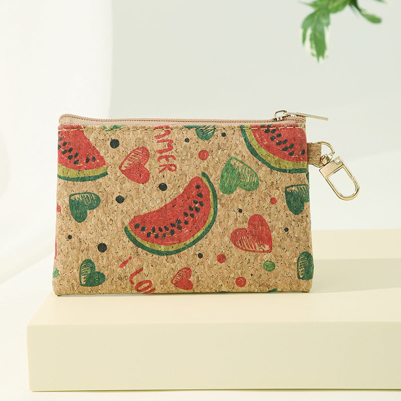 Wholesale 8pcs/pack Square Cork Coin Purse Card Holder Key Bags